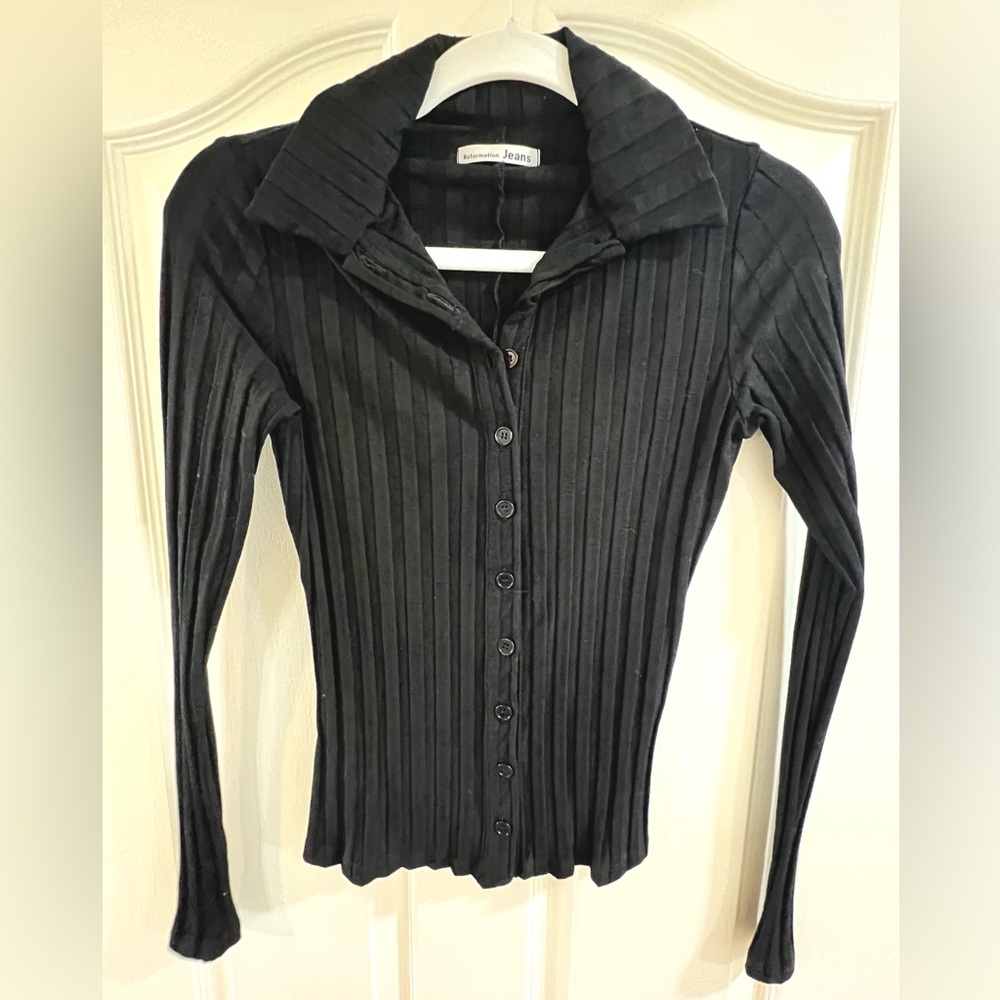 Reformation ribbed button-down shirt - Picture 5 of 6